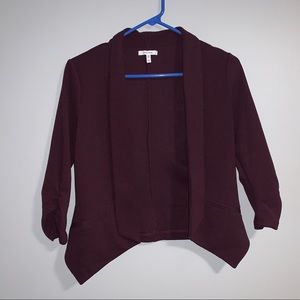 Burgundy Cropped Blazer